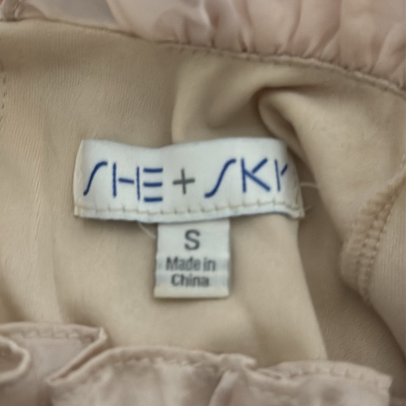 She + Sky Cream/GOLD Ruffled Dress - Picture 8 of 11